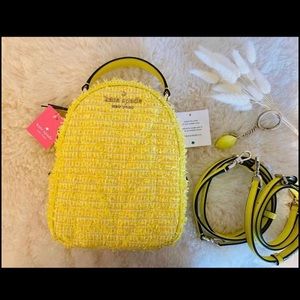 Brand New Kate Spade Yellow Plaid Mini Convertible Purse/Backpack